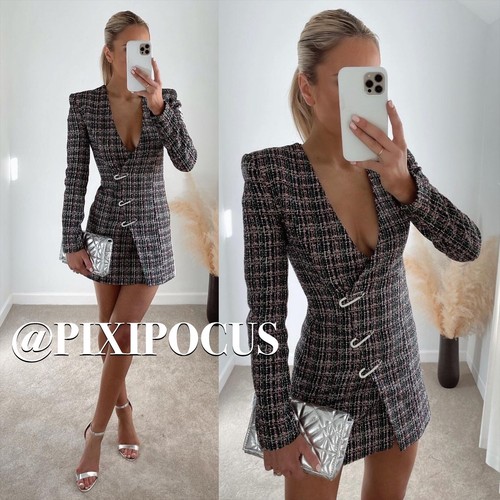 Sharp lapel jacket layered tweed dress ワンピース Designer fashion, Seoul-fully created | W Concept