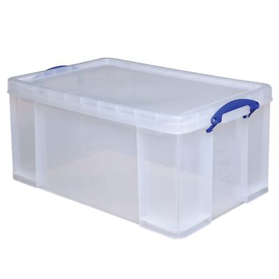 Really Useful Box Plastic Storage Container With Handles/Latch Lid, 28'' x 17 5/