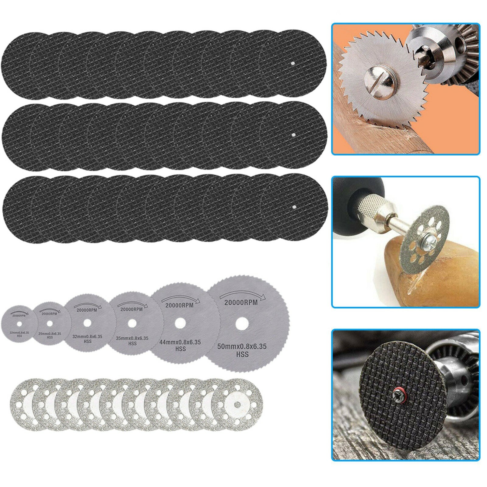 65 Diamond Cutting Wheels For Dremel Rotary Tool Die Grinder Metal Cut Off Disc