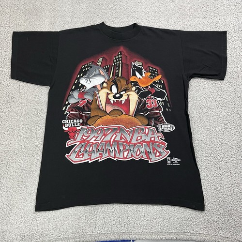 Vintage Chicago Bulls Shirt Mens Large 90s Looney Tunes 1997