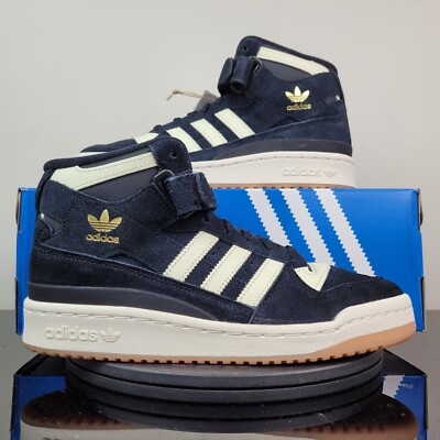 Adidas Originals Forum Mid Black Cream Gum Suede Shoes FZ6252 Men's Size 8.5