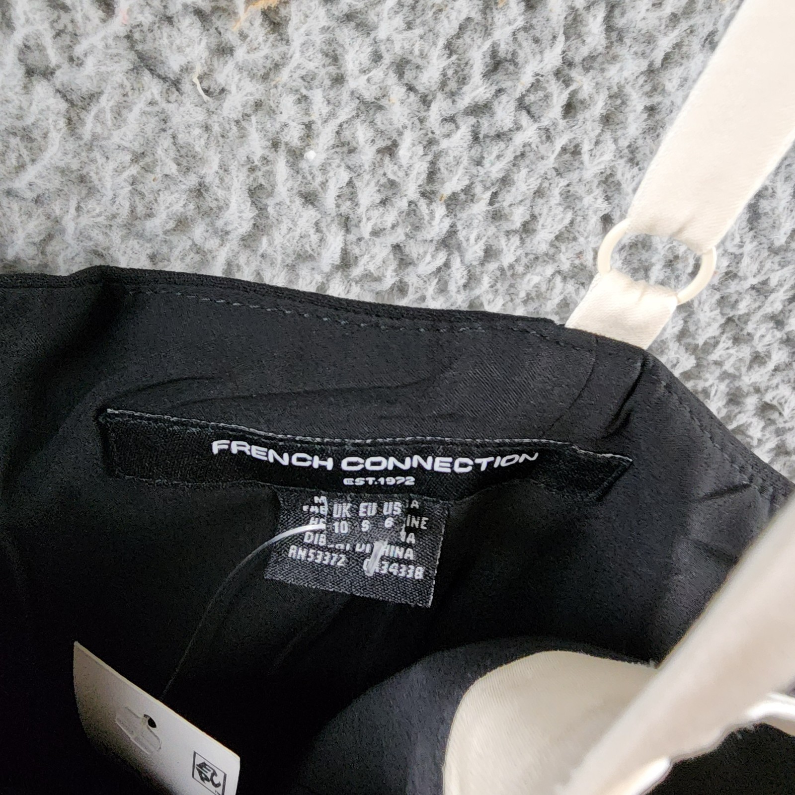 French Connection Azra Corset Strap Mini Dress Women's 6 Black/Cream Back Zip - Picture 9 of 15