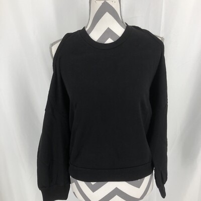 Lanston Halter Pullover Black French Terry Long Sleeve M NWT