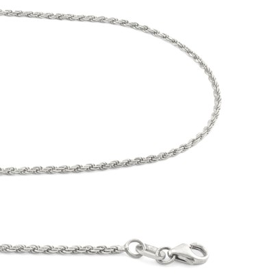 Pre-owned Nuragold 14k White Gold Solid Womens 1.5mm Diamond Cut Chain Pendant Necklace 16"