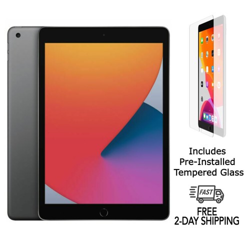 Apple iPad 8th Gen A2270 WiFi 128GB Space Gray with Tempered