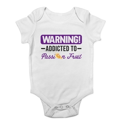 Passion Fruit Baby Grow Vest Warning Addicted to Passion Fruit Bodysuit Boy Girl