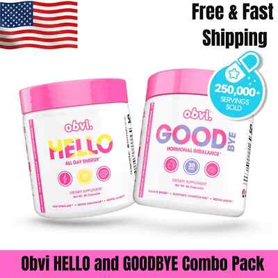 Obvi HELLO and GOODBYE Combo Pack 60 Caps ENERGY & HORMONAL STACK,