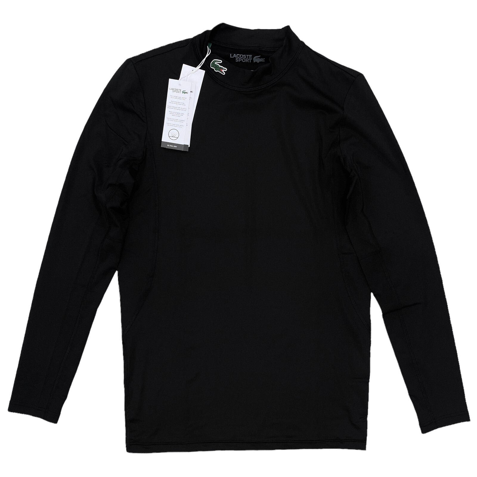 

Мужская футболка для гольфа Lacoste SPORT из технического трикотажа (приталенная), черная TH2112-031, Черный