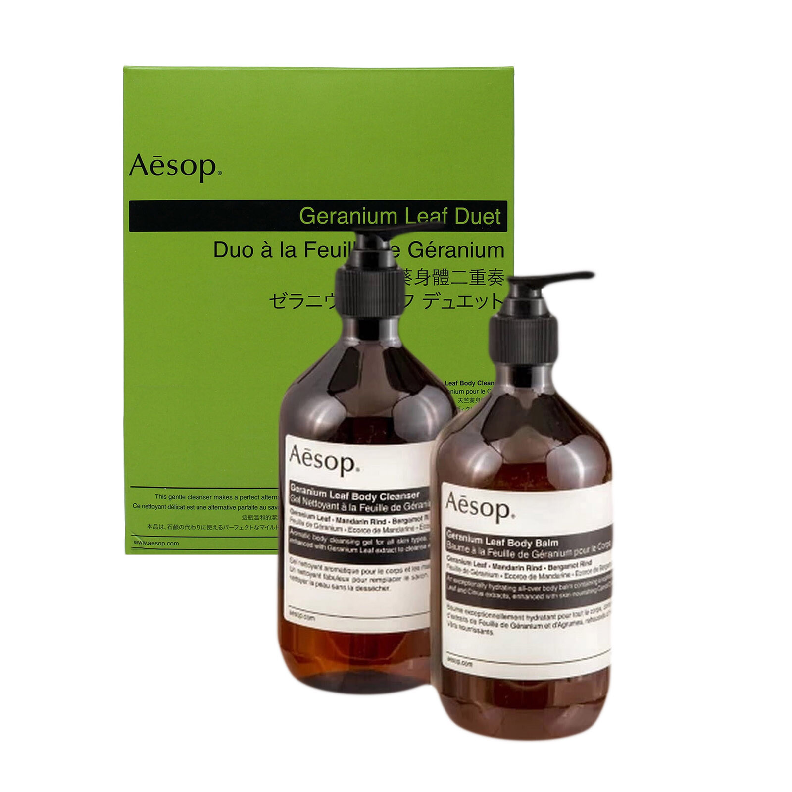 A E S O P | 500ml Geranium Leaf Body Cleanser & Body Balm
