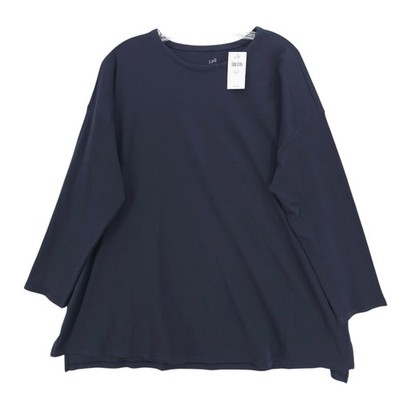 NWT J JILL Supima Crew Neck Tunic Tee Top NAVY Blue PETITE Size XLP