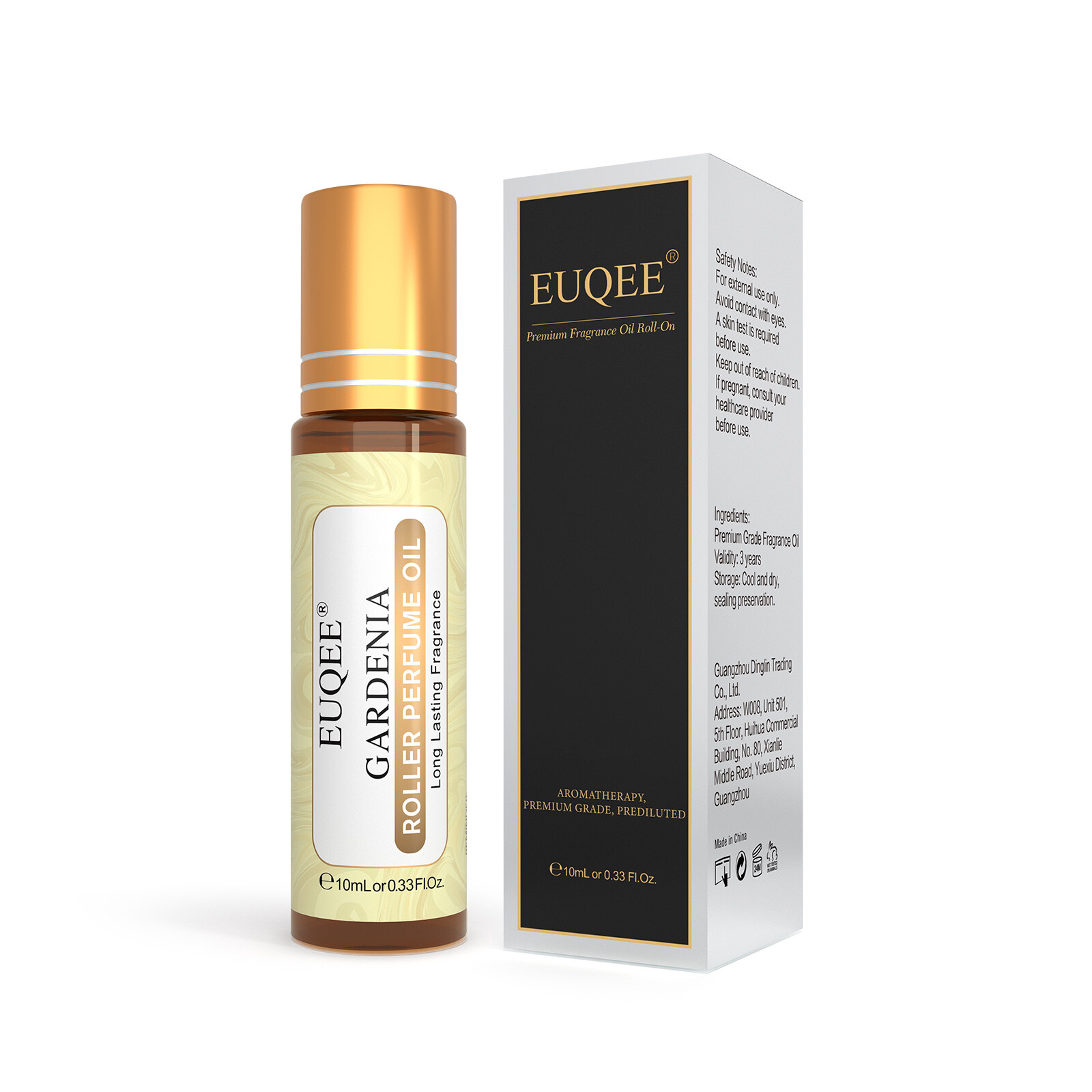 EUQEE 10ML Gardenia Premium Fragrance Oil Roll On For Body Alcohol-Free Lasting