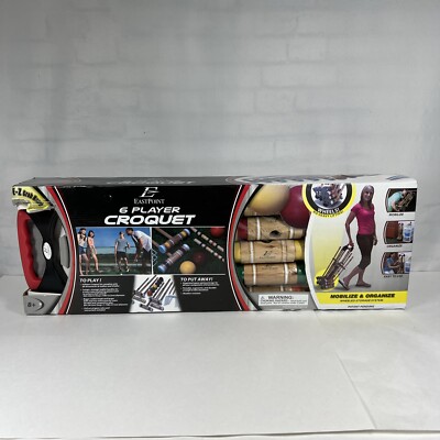 EASTPOINT SPORTS 6 Player Wood Croquet Set With Portable Cart New