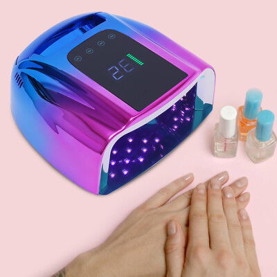 96 W LED/UV Nail Dryer Cordless Nail Lamp Light Rechargeable Gel Polish Blue