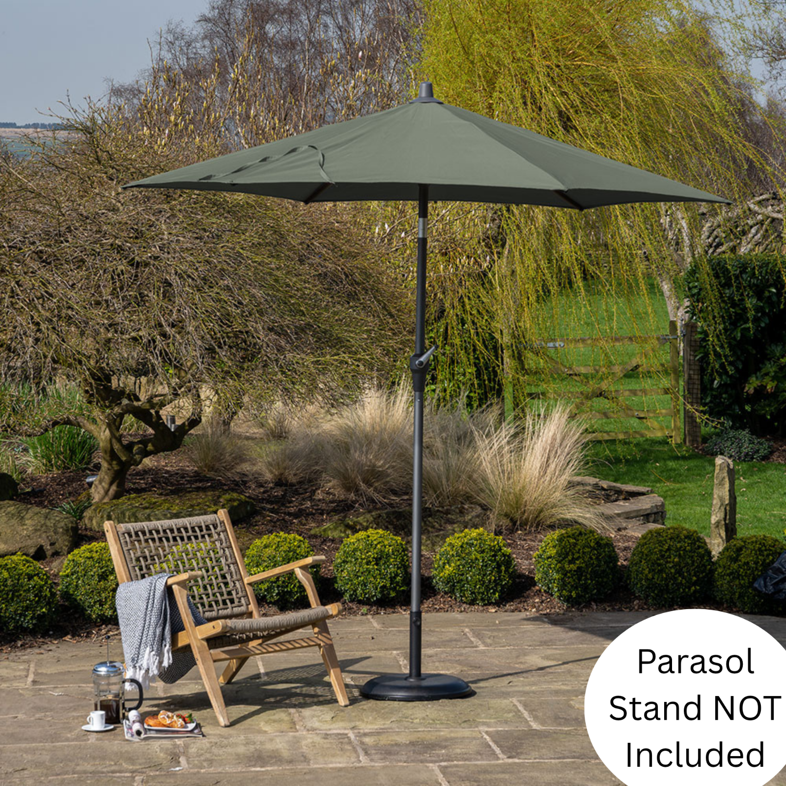 3m x 3m Large Round Garden Parasol Patio Sun Shade Umbrella Aluminium Crank Tilt - Picture 2 of 24