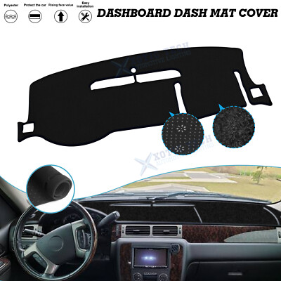 Dashboard Cover Precut Dash Overlay Mat Pad For 07-13 Chevy Silverado GMC Sierra