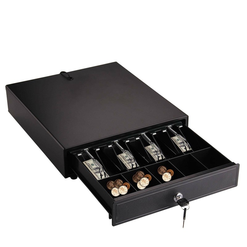 Heavy Duty POS Cash Drawer Register 4 Bills 5 Coins Removable Cash Tray Till Box eBay