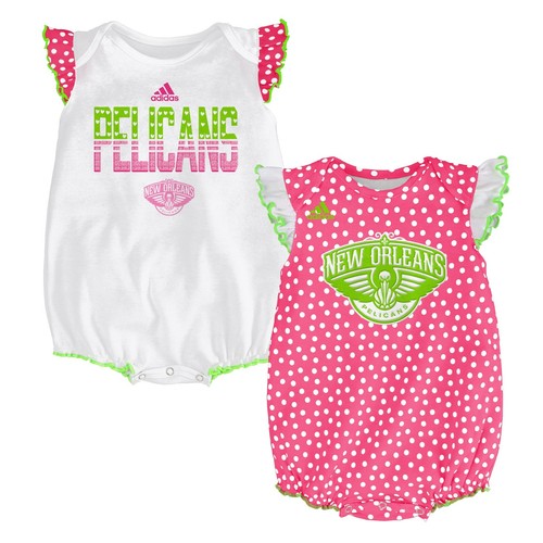 Комплект из 2 комплектов Adidas Newborn Girls NBA New Orleans Pelicans Polka Fan Creeper Set