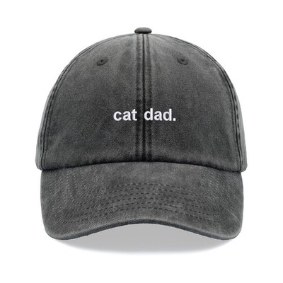 Gato Papá Gorra Béisbol Vintage Lavado Unisex Sombrero Man Padres Día Divertido