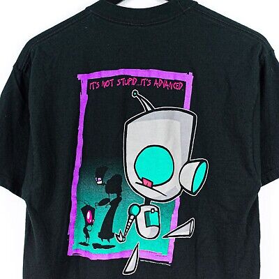 2002 Invader Zim Not Stupid Viacom Nickelodeon Cartoon T-Shirt Large VTG