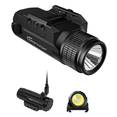 Pistol Flashlight Rechargeable 700 Lumen Rail Mounted Tactical Flashlight Com...