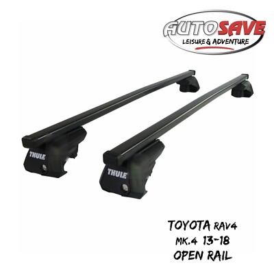 Thule Steel SquareBar Evo Roof Bars Set to fit Toyota RAV4 Mk.4 13-18 Open Rail