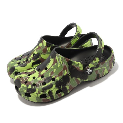 

Мужские сандалии без шнурков Crocs Classic Spray Camo Clog Black Green 208261-001, Черный, Classic Spray Camo Clog