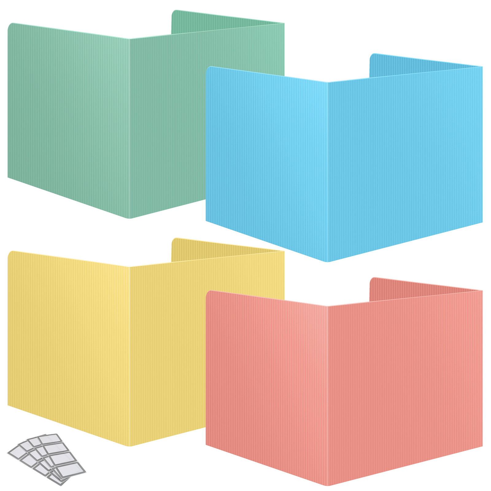 16 Pack Desk Privacy Panel Desk Divider - Designer Pastel Color Privacy Folders
