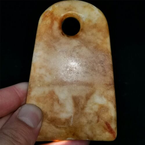 Chinese old rare hetian jade Jadeite hand-carved pendant necklace  statue tag