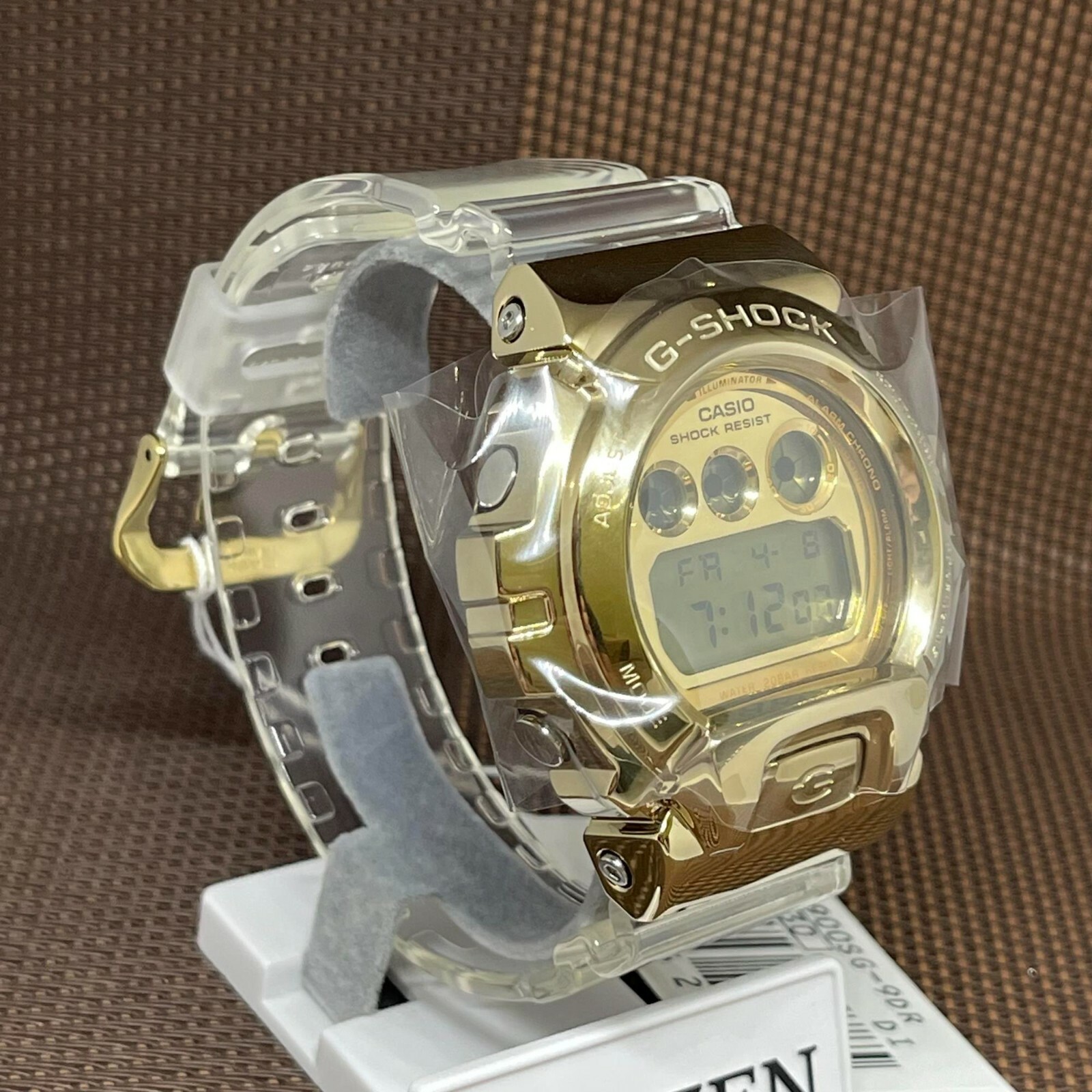 Pre-owned Casio G-shock Gm-6900sg-9d Gold Metal Cover Semi-transparent Digital Men's Watch