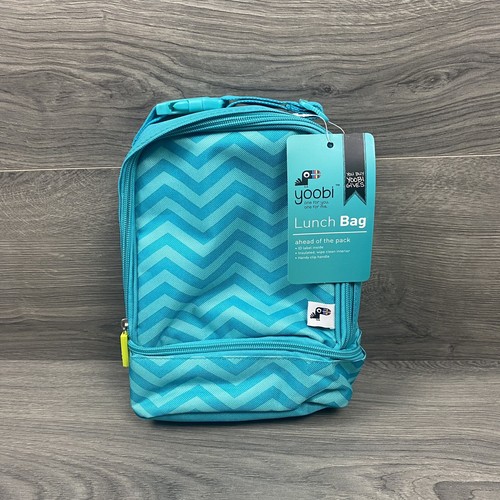 Aqua Chevron W/ Id Label Insulated Handy Clip Handle New