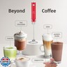 Zulay Kitchen Lux Rechargeable Milk Frother Handheld - Powerful 2-Speed Motor, Fully Waterproof, 2000mAh Battery - Drink Mixer For Latte, Cappuccino, Matcha, Protein Powder - Red