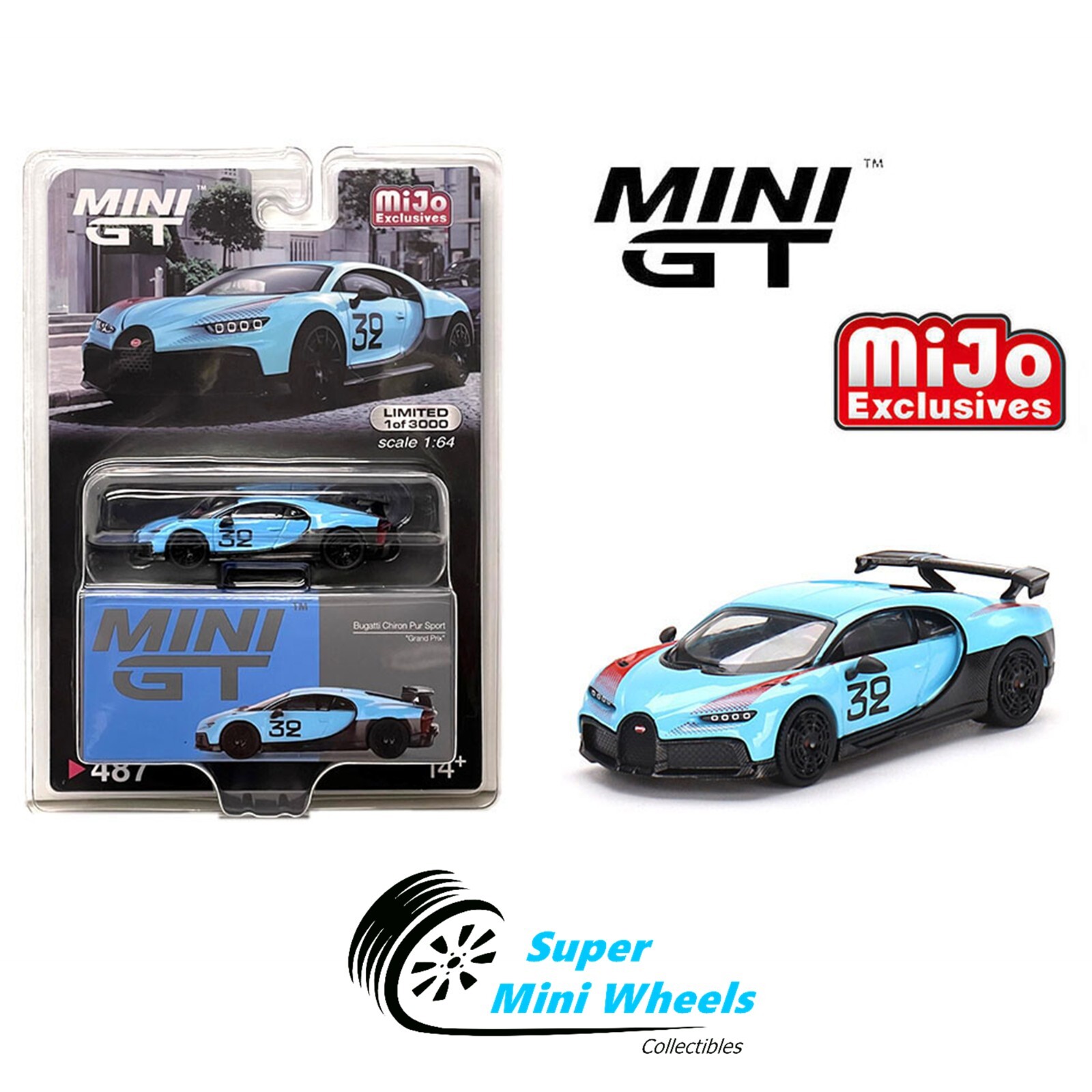 ミニカー MINI GT Bugatti Chiron Pur Sport 487 Mini GT 1:64 Bugatti Chiron Pur Sport #32 (Blue) #487 | eBay