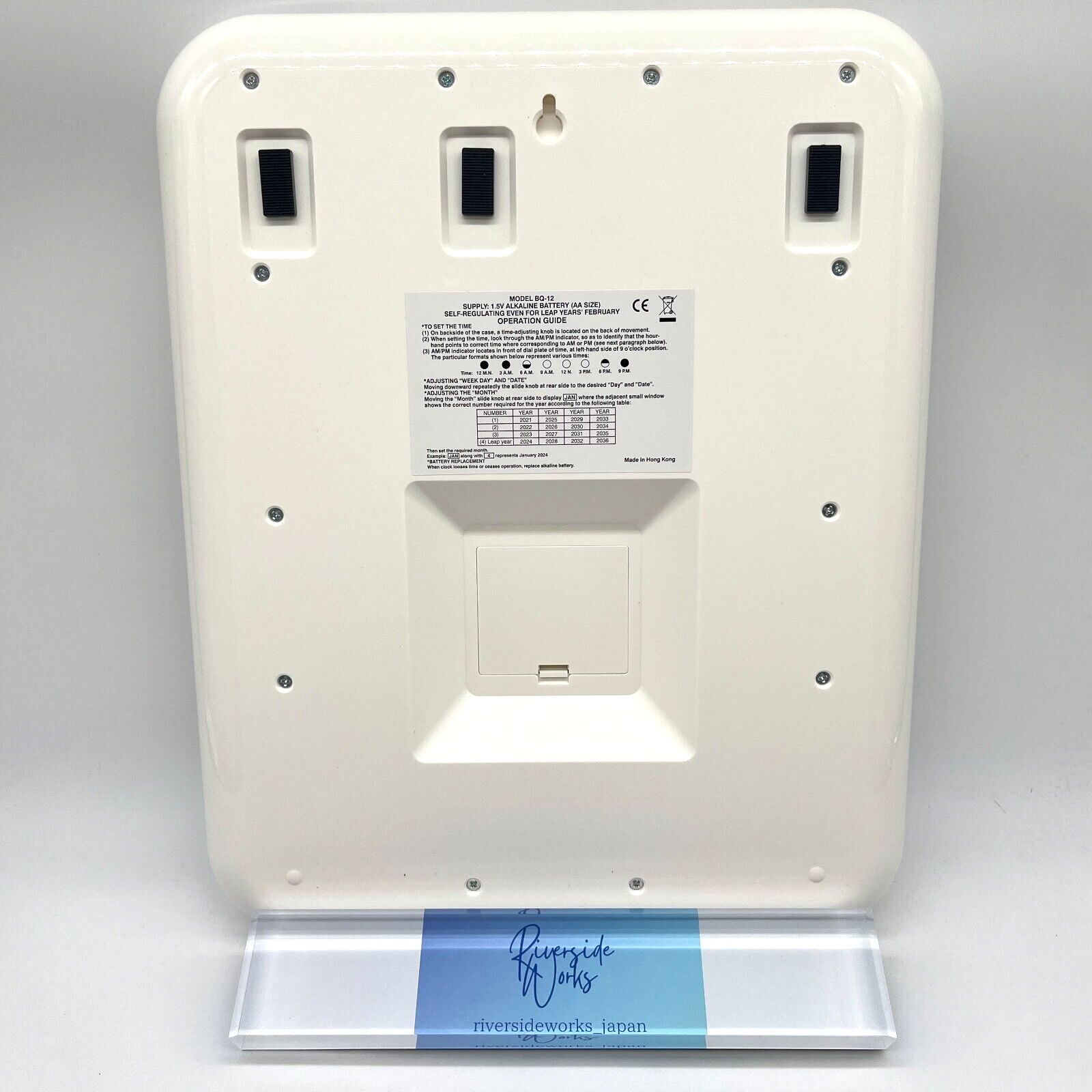 TWEMCO BQ-12A Wall Clock Flip Perpetual Calendar White 15