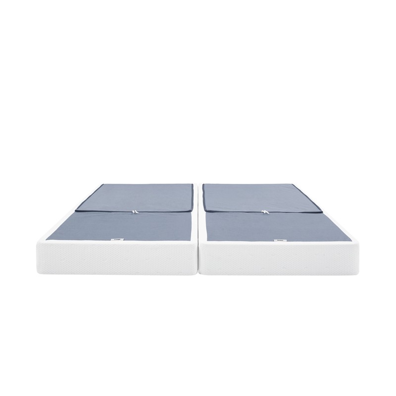 King Size Half Fold Metal Box Spring Bed Frame Steel Foldable Mattress Platform