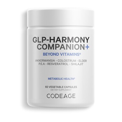 Codeage GLP-Harmony Companion+, Lion's Mane, PEA, Shilajit, Akkermansia, 60 ct