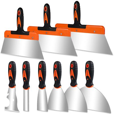Putty Knife9 Piece Stainless Steel Paint Scraper Tool Setwith Taping Knife Tool 
