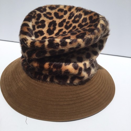 Heeksuede Vintage Women's Leopard Print Hat. Union Made In Holland 591785