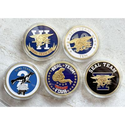 5 PCS CHALLENGE COIN Seal Team Two, Four, Five, Six, Ten US NAVY NAVAL