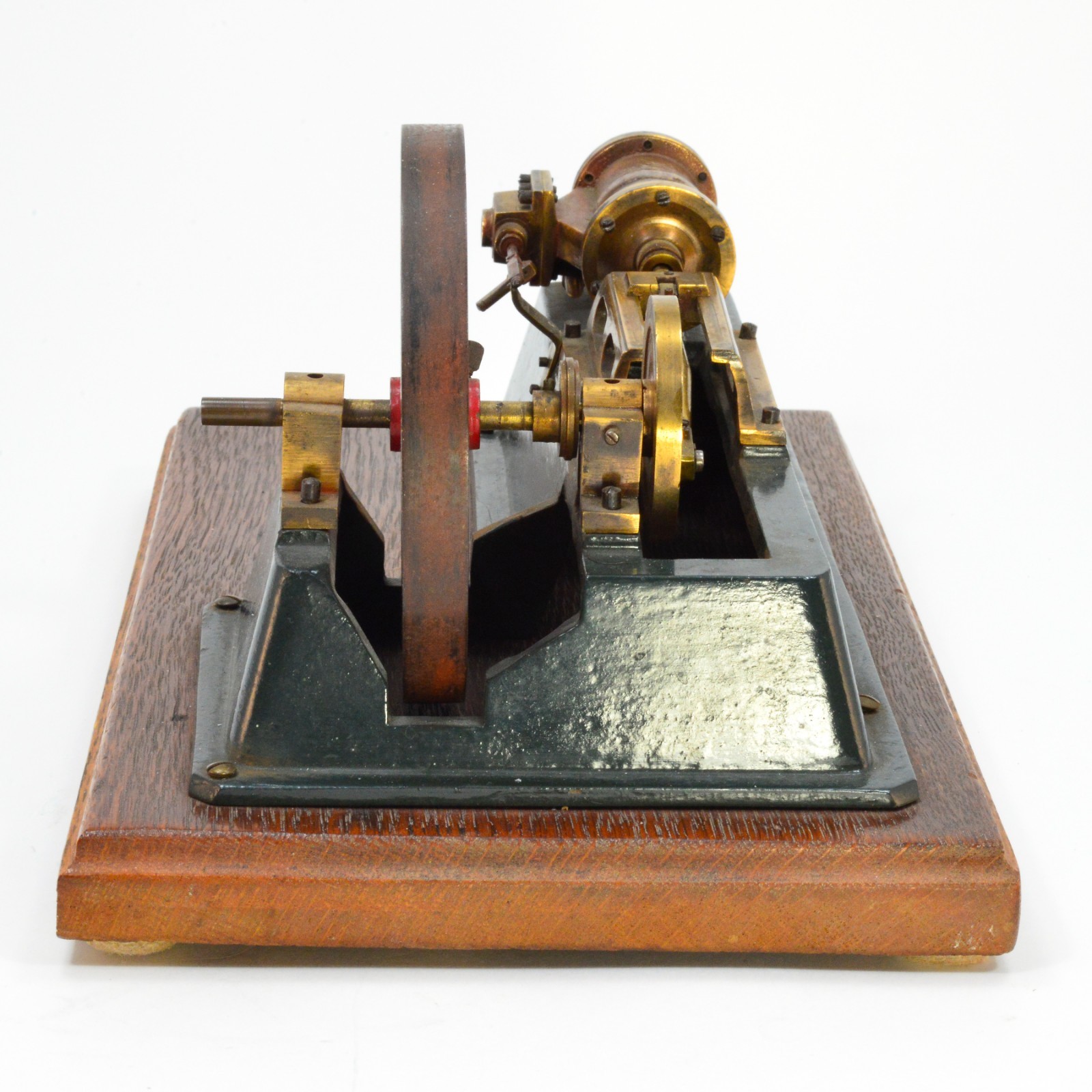 EARLY 20TH C IRON & BRASS STEAM ENGINE DEMO MODEL Cast iron and brass horizontal