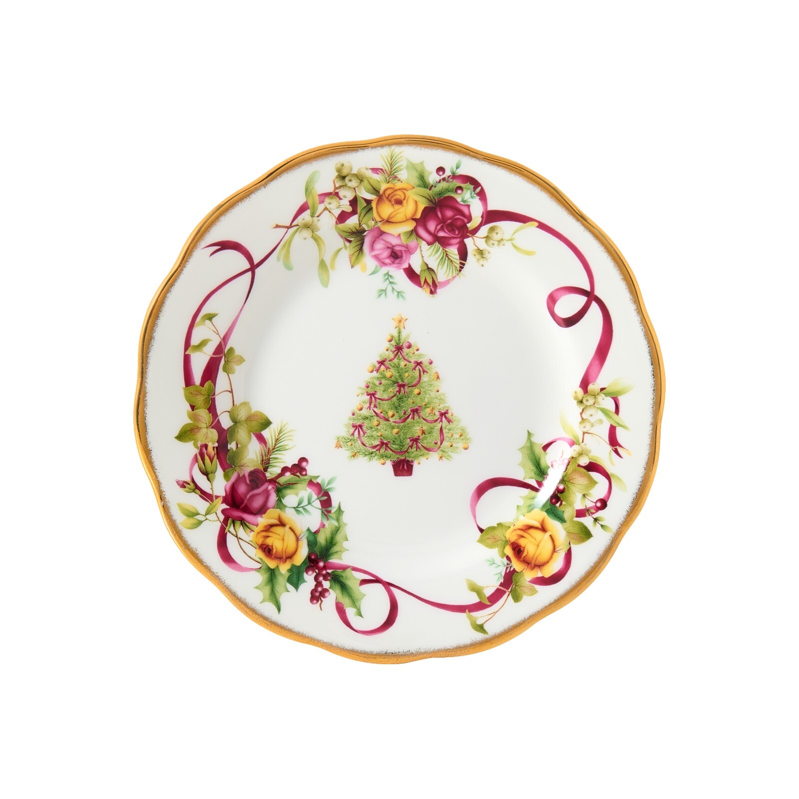 Royal Albert Old Country Roses Christmas Bread and Butter 6" Plate, New