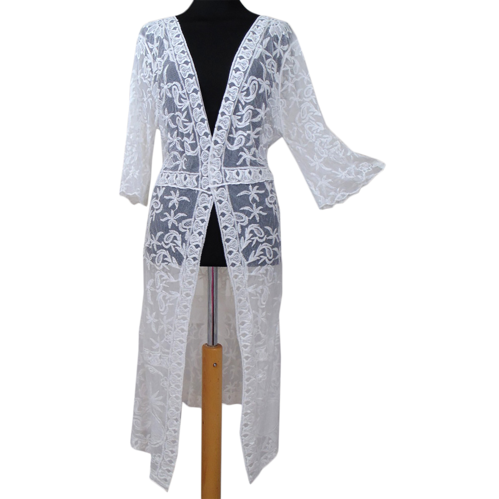 copricostume lungo pizzo bianco