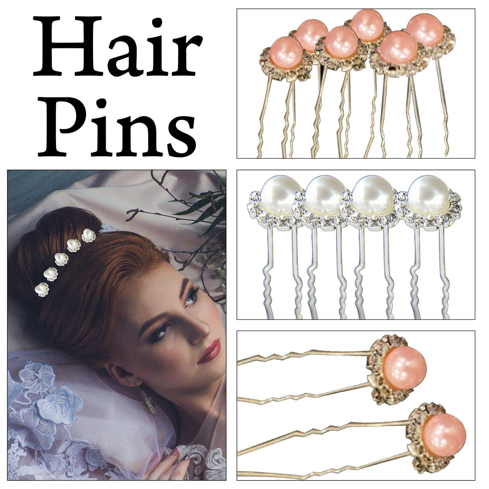 40pcs Wedding Party Hair Pins Bridesmaid Diamante Pearl Bridal Clips Grip New