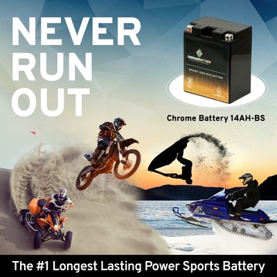 YTX14AH-BS High Performance Snowmobile AGM Battery Replaces BTX14AH-BS