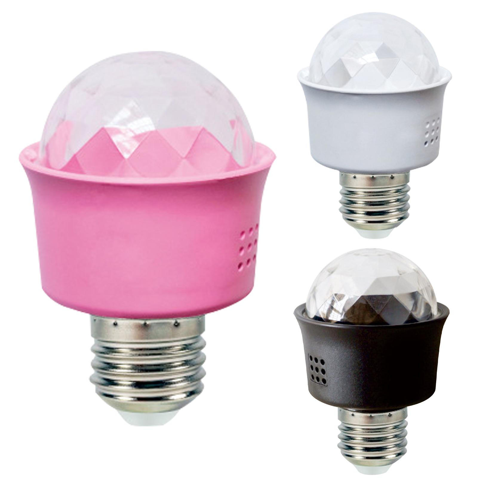 2X Rotating LED Strobe Bulb Color Changing Stage Light Reusable Disco Bulb Lamp