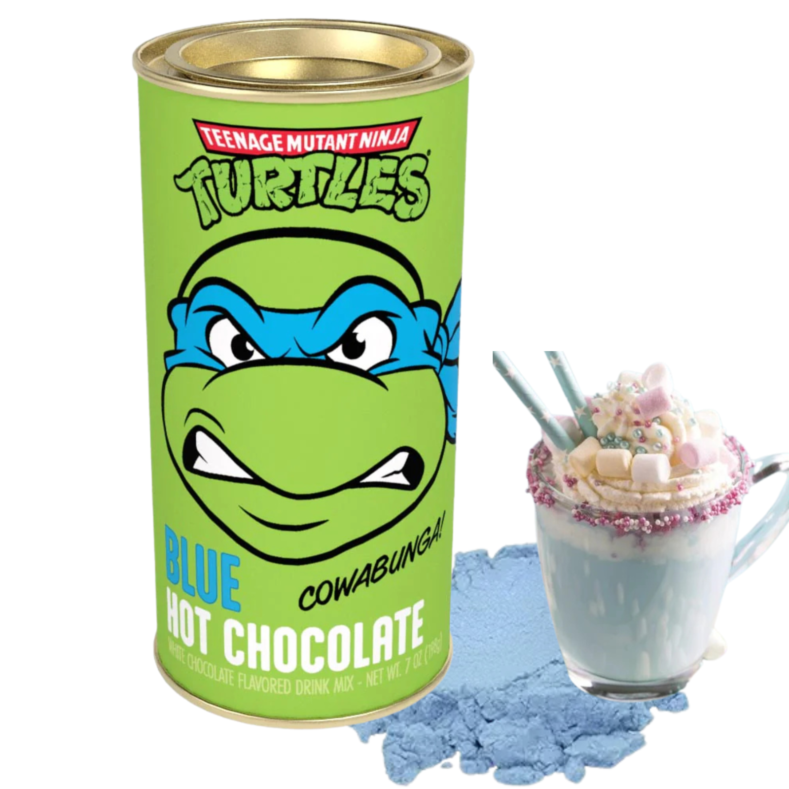 TMNT TEENAGE MUTANT NINJA TURTLE COCOA CHOCOLATE 8 OZ CAN HOT COLOR MIX