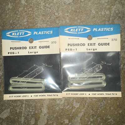 Vintage Klett PEG-1 Large Pushrod Exit Guides (2) Packs
