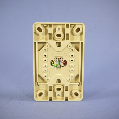 New Eagle Ivory 4-Conductor Telephone Jack Wall Mounting Plate Type 630A 3521-4V