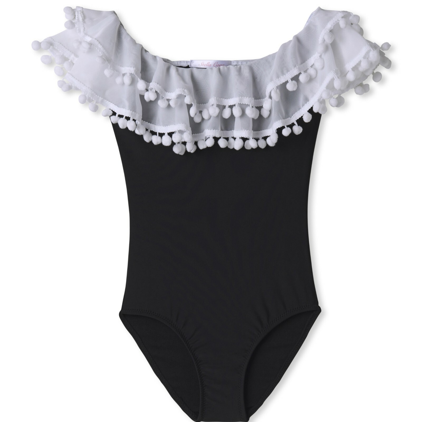 NEW! Girls Stella Cove Black & White Chiffon Ruffle One