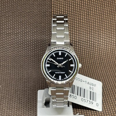 Casio LTP-V005D-1A Black Analog Stainless Steel Quartz Classic Ladies' Watch