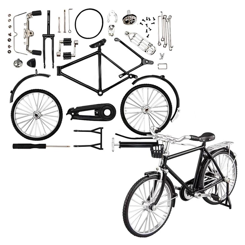 DIY Retro Bicycle Model Mini Alloy Bicycle Miniature Finger Toys Mountain Bike